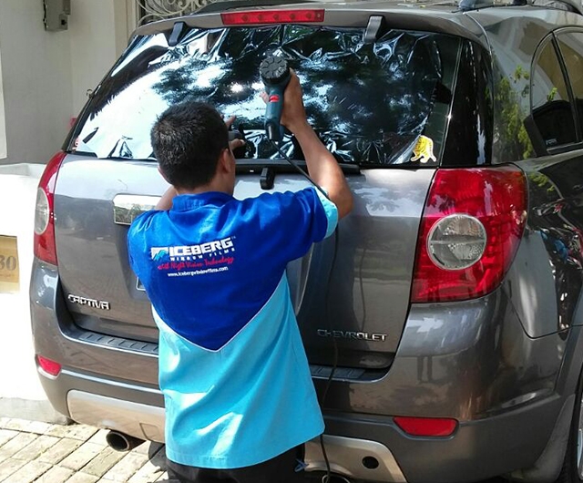 Proses Mal Kaca Film Iceberg ice 80 Mobil Captiva